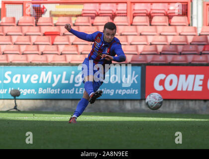London, UK. 10th Nov, 2019. LONDON UNITED KINGDOM. NOVEMBER 10 Danny Parish of Malden and Tiptree scores his goal during The FA Cup First Round between Leyton Orient and Maldon and Tiptree at Brisbane Road, London, England on 10 November 2019 Credit: Action Foto Sport/Alamy Live News Stock Photo