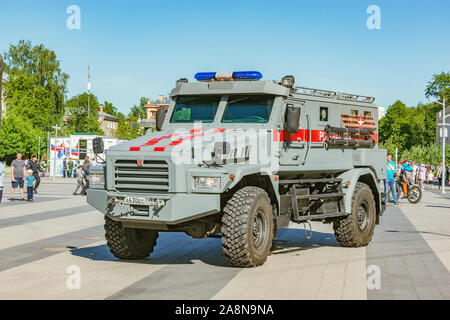 Korolev, Russia - May 18, 2019: Parade of military equipment on the city square. Stock Photo