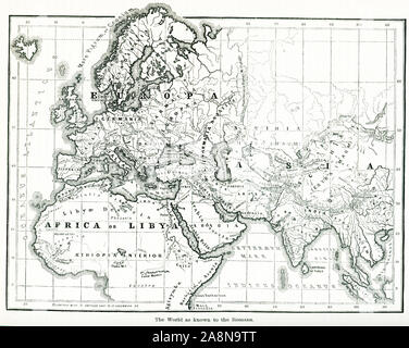 Old map of Europe and the world Stock Photo - Alamy