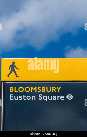 Bloomsbury, Euston Square street sign, London, England, U.K. Stock Photo