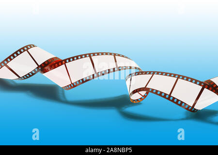Curved spiral of a 35mm strip film and Frames for your pictures Stock Photo