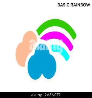 Basic rainbow icon with white background simple element illustration education concept basic rainbow icon Stock Photo