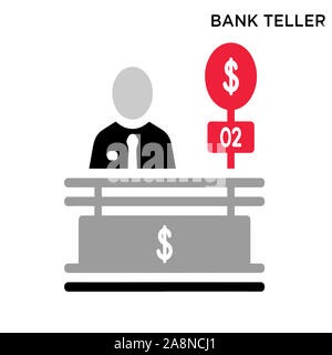 Bank teller icon white background simple element illustration business concept Stock Photo