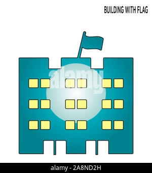 Building flag editable icon symbol design Stock Photo