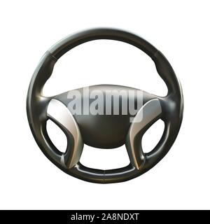 car steering wheel vector realistic illustration on white isolated background Stock Vector