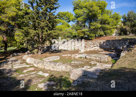 ruins of ancient Pnyx - the place were democracy born, Athens, Greece Stock Photo