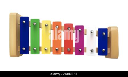 xylophone vector illustration of a children musical instrument on a white isolated background Stock Vector