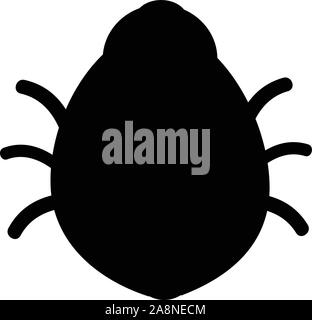 Black silhouette of a tick. Vector illustration on isolated background. Stock Vector