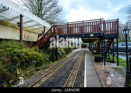 The famous miniature ride along railway museum, popular with families and children, One of Staffordshire's favourite tourist attractions Stock Photo