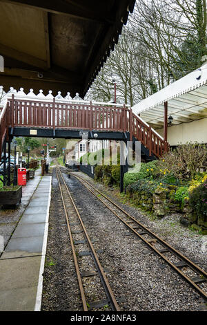 The famous miniature ride along railway museum, popular with families and children, One of Staffordshire's favourite tourist attractions Stock Photo