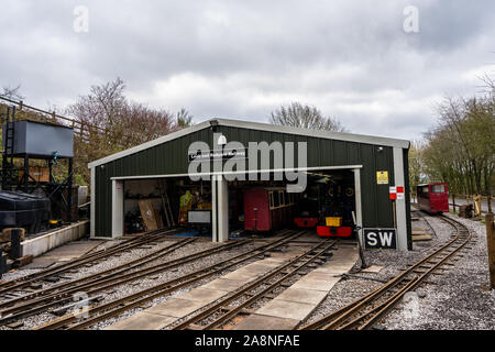 The famous miniature ride along railway museum, popular with families and children, One of Staffordshire's favourite tourist attractions Stock Photo