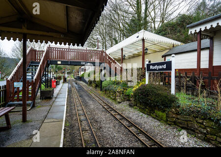 The famous miniature ride along railway museum, popular with families and children, One of Staffordshire's favourite tourist attractions Stock Photo