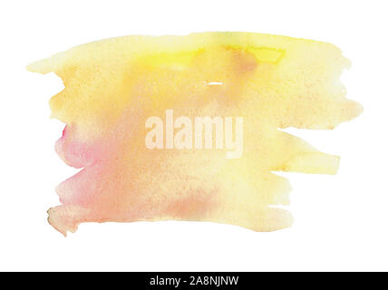 Watercolor blurred abstract background in pink-yellow colors. Stock Photo