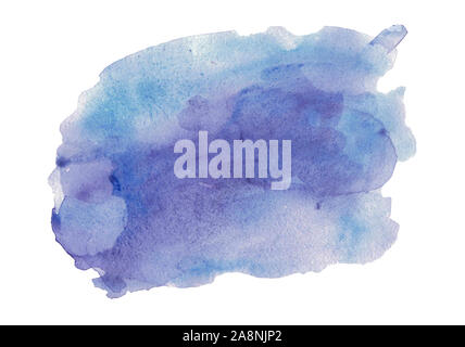 Watercolor blurred abstract background in blue-purple colors. Stock Photo