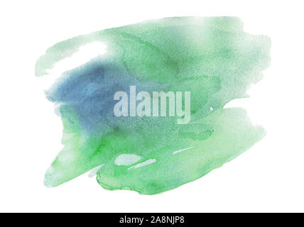 Watercolor blurred abstract background in blue-green colors. Stock Photo