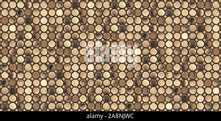 Golden hexagonal background. 3d rendering Stock Photo
