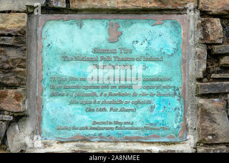 The National Folk Theatre Siamsa Tire art centre plaque sign in Tralee, Ireland Stock Photo