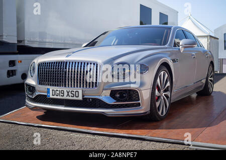 MONTMELO, SPAIN-SEPTEMBER 29, 2019: 2020 Bentley Flying Spur W12 (third-generation Flying Spur), front view Stock Photo