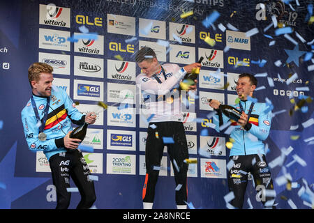 Silvelle, Italy. 10th Nov, 2019. van der poel mathieu - ned, serbyt eli - bel, sweeck laurens belduring European Cycloctoss Championship, Ciclocross in Silvelle, Italy, November 10 2019 - LPS/Luca Tedeschi Credit: Luca Tedeschi/LPS/ZUMA Wire/Alamy Live News Stock Photo