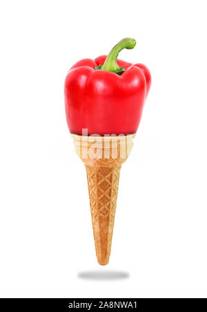 a Delicious ice cream cone with pepper taste Stock Photo