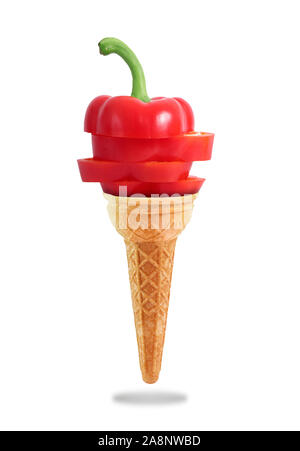 a Delicious ice cream cone with pepper taste Stock Photo