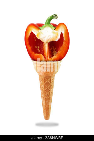 a Delicious ice cream cone with pepper taste Stock Photo