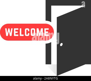 welcome like open door icon isolated on white Stock Vector
