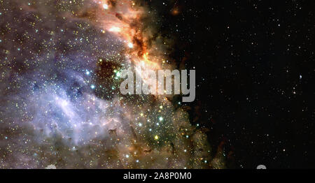 Space background of nebula and stars field with copyspace
