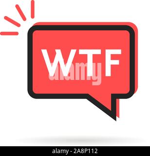 simple wtf icon in red speech bubble Stock Vector