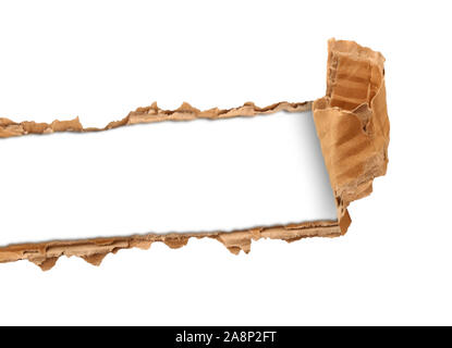 torn cardboard on white background Stock Photo