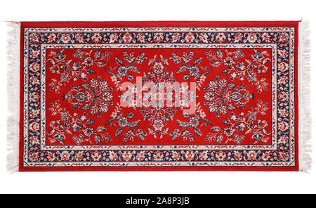 a precious persian carpet on white background Stock Photo