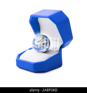 the planet Earth like a jewel on white background Stock Photo
