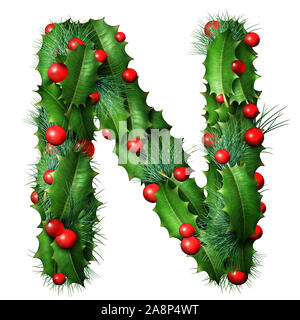 https://l450v.alamy.com/450v/2a8p4wt/holiday-font-letter-n-as-a-festive-winter-season-decorated-garland-as-a-christmas-or-new-year-seasonal-alphabet-lettering-isolated-on-a-white-2a8p4wt.jpg