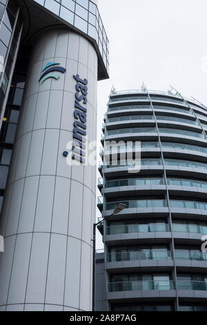 Inmarsat head office on Old Street Roundabout, London, UK Stock Photo