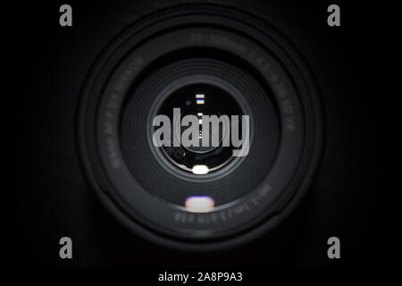Seeing through a Camera Lens Stock Photo