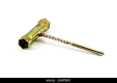 Universal screwdriver with a wrench isolated on a white background Stock Photo