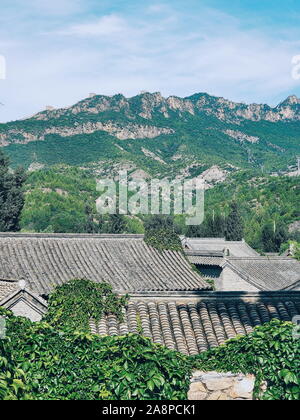 Beijing, China. 21st Aug, 2019. Mobile photo shows the Gubei Water Town in Beijing, capital of China, Aug. 21, 2019. Credit: Meng Dingbo/Xinhua/Alamy Live News Stock Photo