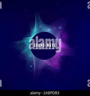 Splash of digital audio data. Sound Waves visualization. Electronic music equalizer. Vector Stock Vector