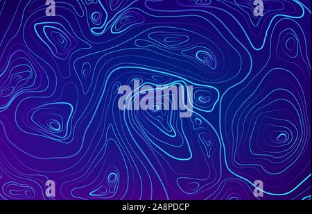 Blue topography relief. Outline cartography landscape. Map Modern poster design. Geometric terrain pattern. Vector illustration Stock Vector