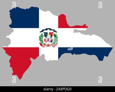 Dominican republic map flag Vector illustration eps 10 Stock Vector