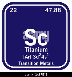 Titanium Periodic Table of the Elements Vector illustration eps 10. Stock Vector