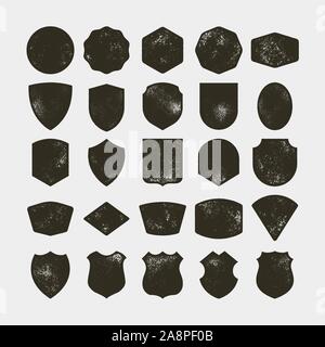Set of 25 blank vintage frames. empty retro badges. vector illustration Stock Vector