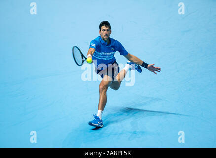 London, UK. 10th Nov, 2019. Novak DJOKOVIC (Serbia) during the Nitto ATP Tennis Finals London at The O2, London, England on 10 November 2019. Photo by Andy Rowland. Credit: PRiME Media Images/Alamy Live News Stock Photo