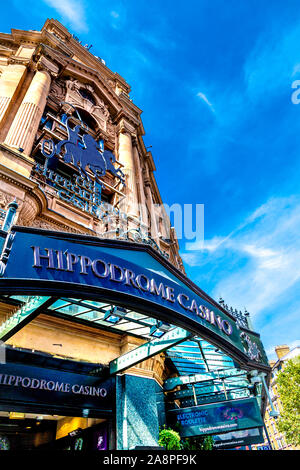 Exterior of Hippodrome Casino in Leicester Square, London, UK Stock Photo