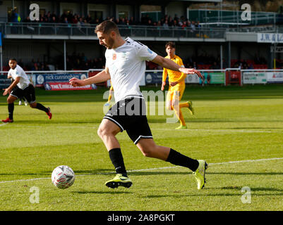 DOVER UNITED KINGDOM. NOVEMBER 10 Steven Rigg of Dover Athletic during The FA Cup First Round between Dover Athletic and Southend United at Crabble At Stock Photo