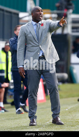 DOVER UNITED KINGDOM. NOVEMBER 10 Sol Campbell manager of Southend United during The FA Cup First Round between Dover Athletic and Southend United at Stock Photo