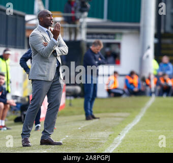 DOVER UNITED KINGDOM. NOVEMBER 10 Sol Campbell manager of Southend United during The FA Cup First Round between Dover Athletic and Southend United at Stock Photo