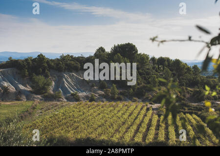 Beautiful view of the valley of Provence from the top of the hill Stock Photo