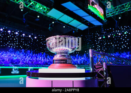 Coventry, UK. 10th Nov, 2019. The trophy was displayed prior to the match between Judd Trump vs Neil Robertson during Final of 2019 ManBetx Champion of Champions at Ricoh Arena on Sunday, November 10, 2019 in COVENTRY ENGLAND. Credit: Taka G Wu/Alamy Live News Stock Photo