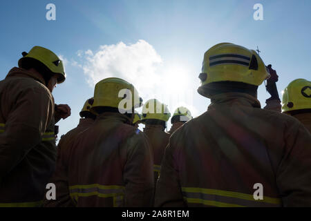 British Fire Brigade on parade Stock Photo